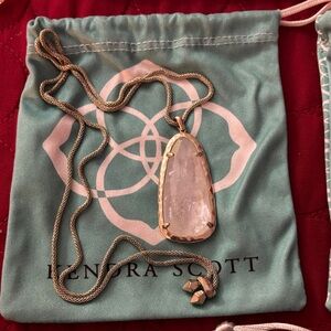 Kendra Scott Gold Necklace with Clear Pendant